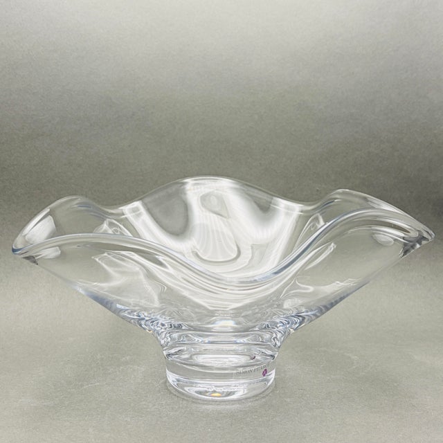 Late 20th Century Vintage Simon Pearce “Chelsea” Clear Crystal Bowl Handcrafted in America For Sale - Image 5 of 10