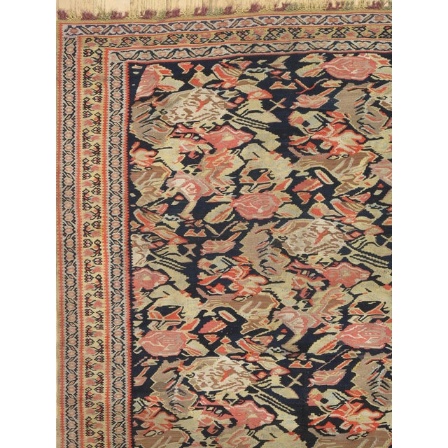 Persian Senneh Rug c.1900, Fine Wool Pile on Silk Foundation Multi-Color Allover For Sale - Image 16 of 18