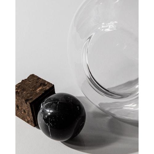 Vintage Wine Decanter with Rounded Glass Body, 1990s For Sale - Image 9 of 11