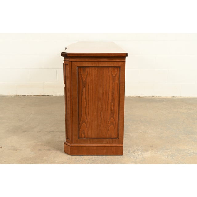 Drexel Heritage Mid-Century Hollywood Regency Burl Wood Dresser or Credenza, Newly Refinished For Sale - Image 13 of 15