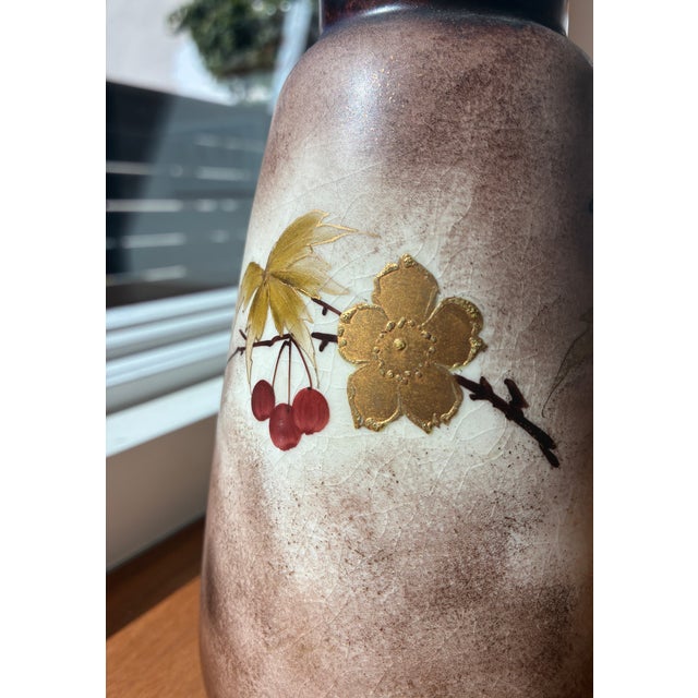 Ceramic Antique Alfred Stellmacher Turn-Teplitz Austrian Art Nouveau Japonisme Floral Gilt Art Pottery Vase, Circa 1880-1894 For Sale - Image 7 of 10
