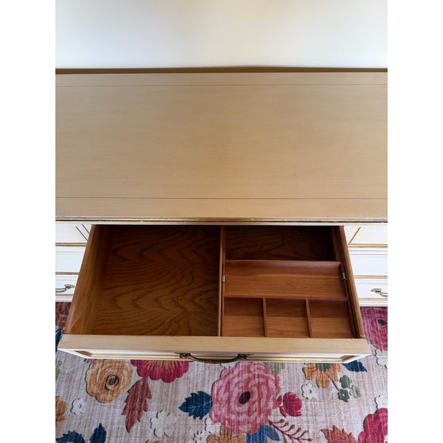 1960s Kindel Grand Rapids Rochelle and Metal Leaf 9-Drawer Dresser For Sale - Image 9 of 10