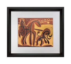 Pablo Picasso Linogravure Limited Edition "Picador Et Taureau" +Custom Framing