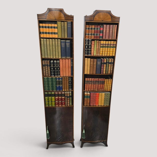 Mahogany Open Adjustable Library Bookcases, Set of 2 For Sale - Image 3 of 18
