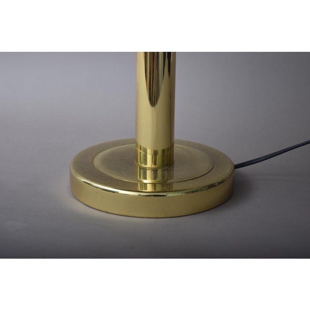 Metal Brass Mushroom Table Lamp with Glass Ring Details, 1990s For Sale - Image 7 of 10