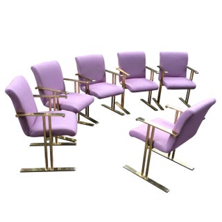 Rare Brass Chairs by Directional - Set of 6 For Sale