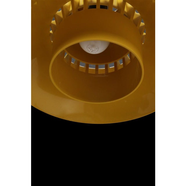 Danish Space Age Pendant Lamp in Yellow by Svend Middelboe for Nordisk Solar Compagni, 1970s For Sale - Image 6 of 13