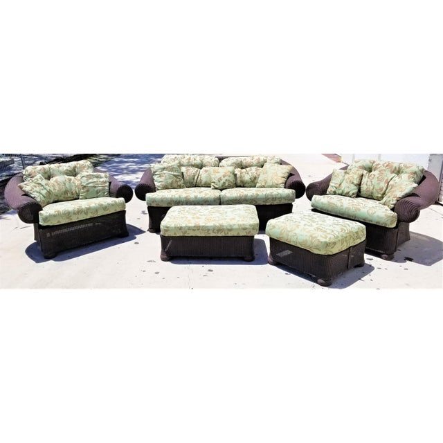 Lloyd Flanders Loom Wicker Lounge Chairs For Sale - Image 11 of 13