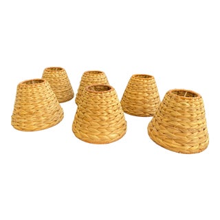 Boho Chic Sea Grass Woven Chandelier Shades For Sale