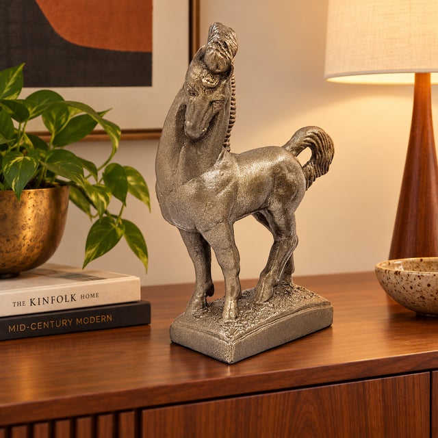Superb Jaru Ceramic Greek Revival Roman Stallion Horse Sculpture 1970s For Sale - Image 9 of 11