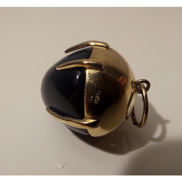 18k Yellow Gold Pendant with Black Onyx, 1980s For Sale - Image 15 of 18