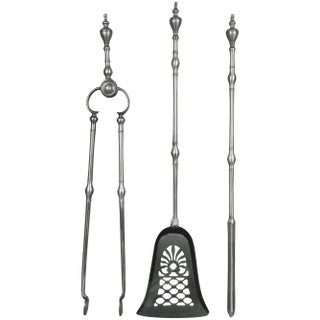Set of Three George III Steel Fireplace Tools For Sale