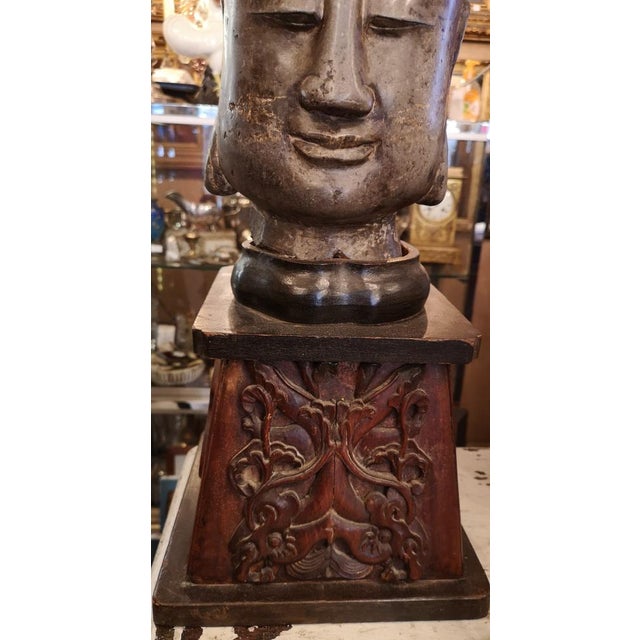Cambodian Artist, Buddha Head Sculpture, 18th Century, Stone For Sale - Image 11 of 18