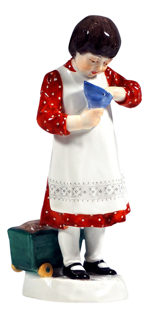 Art Nouveau Girl with Sugar Cone Figurine by Paul Helmig for Meissen, Germany, 1908