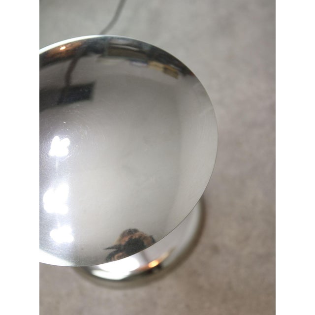 Mid-Century Italian Big Button Table Lamp in Chrome For Sale - Image 15 of 16
