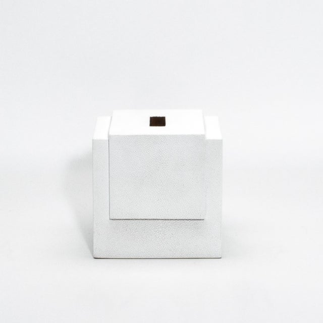 R & Y Augousti Tissue Box in White Shagreen by R&y Augousti For Sale - Image 4 of 6