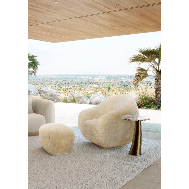 Palm Side Table in Calacatta Viola Marble and Brass by InsidherLand For Sale - Image 10 of 11