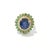 Bochic “Orient” Blue Sapphire, Emerald & Diamond Ring Set in 18k & Silver Size 6.5 For Sale - Image 4 of 5