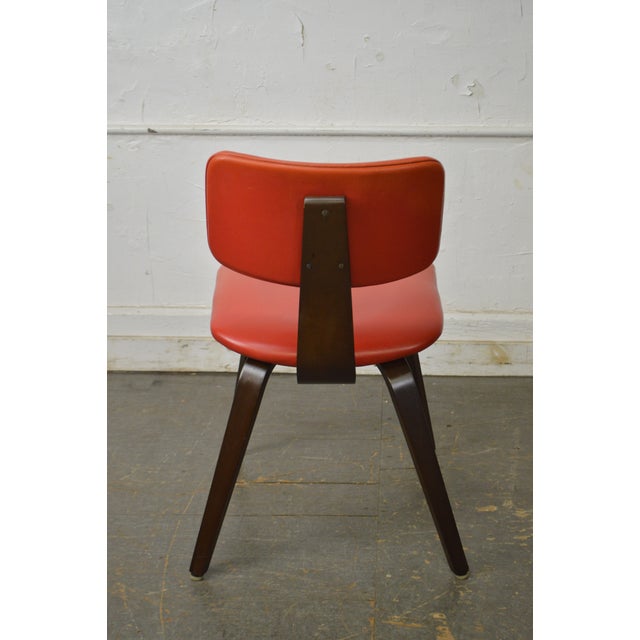 Mid Century Modern Style Bent Wood & Vinyl Side Chair Chairish