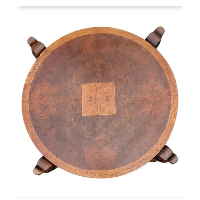 1930s French Renaissance Style Carved Walnut Side Table With Glass Tray Top For Sale In Washington DC - Image 6 of 9