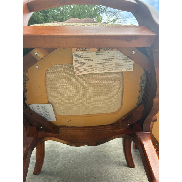 Wood Vintage Thomasville Queen Anne Dining Chairs With Scroll Arms — Set of 8 For Sale - Image 7 of 12