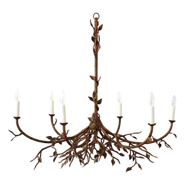 Tobacco Lennox Branching Leaf Chandelier For Sale