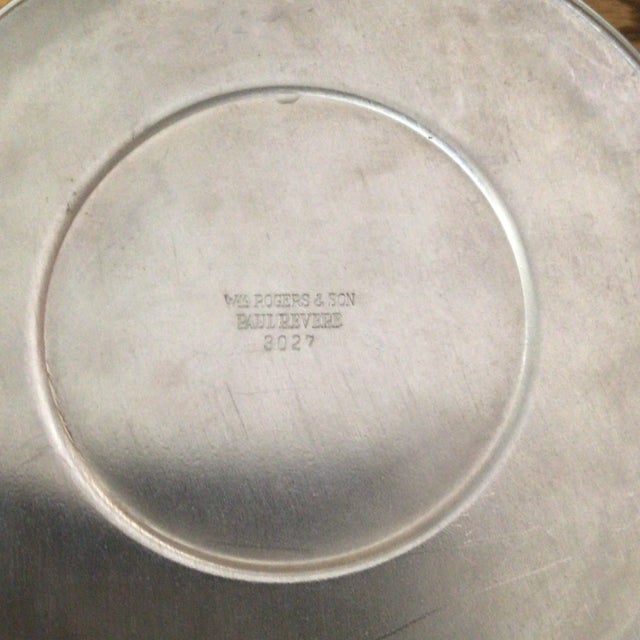 “Paul Revere” Silver Plated Glass Insert Ice Bucket With Ice Tongs by W. M. Rogers and Son For Sale - Image 11 of 13