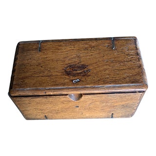 Vintage Singer Tiger Oak Folding Wooden Puzzle Box For Sale