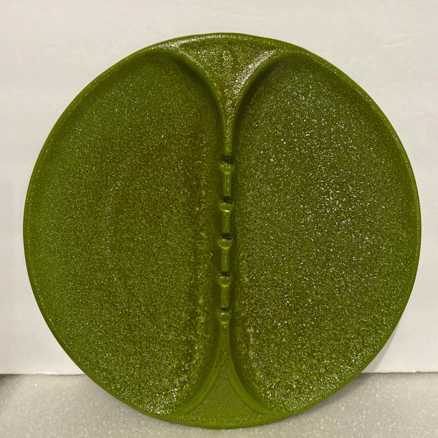 Avocado Mid Century Modern Large Avocado Green Pottery Ashtray For Sale - Image 8 of 8