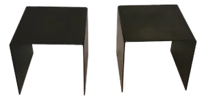 Pair of Bent Steel Industrial Side Tables