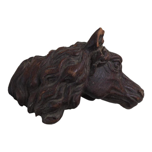 Antique Hand Carved Horse Head For Sale