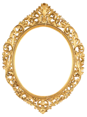 Antique Oval Florentine Giltwood Mirror, 19th Century