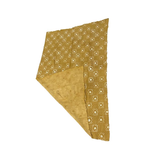 African African Large Mustard & White Mud Cloth Textile Mali 62" by 40" For Sale - Image 3 of 5