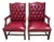 Hancock & Moore Tufted Red Leather Armchairs -a Pair For Sale