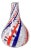 Marked Italian Blown Murano Decorative Vase Swirls of Red, White & Blue Color For Sale