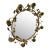 Vintage Italian Tole Mirror With Verdigris Finish Roses on Vine For Sale