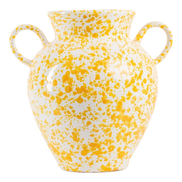 Taverna Speckled Two Handled Jug, Yellow/White For Sale