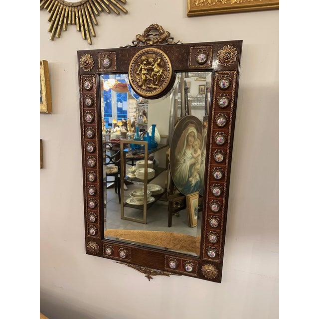Brown Louis Xvi Style Mirror, 1890s For Sale - Image 8 of 12