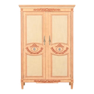 Baker Furniture French Regency Louis XVI Painted Armoire Dresser, 1960s For Sale