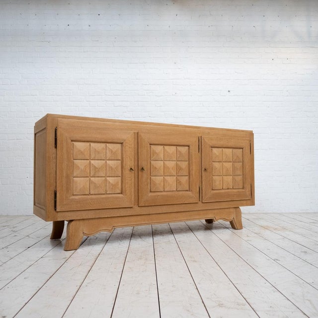 Vintage French Oak Sideboard from Gaston Poisson, 1940s For Sale - Image 11 of 11