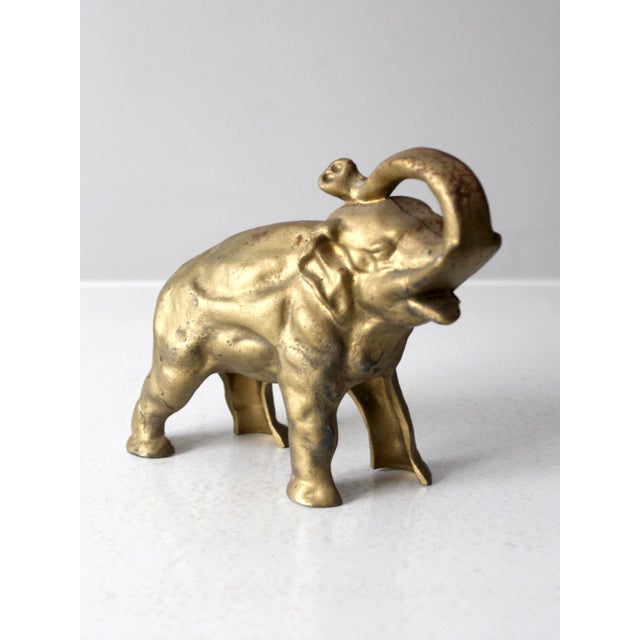 Mid-Century Modern Antique Cast Iron Elephant Bank For Sale - Image 3 of 9