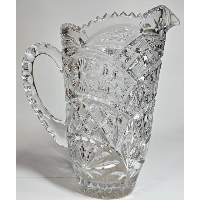Faceted Daisy Burst Pitcher For Sale - Image 10 of 11