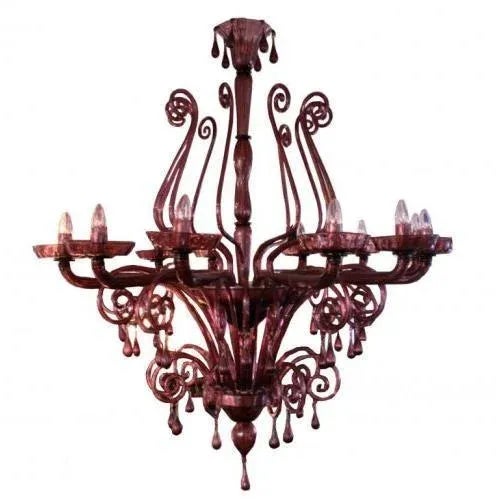 Glass Amethyst Blown Venetian Glass Chandelier, 1960s For Sale - Image 7 of 7