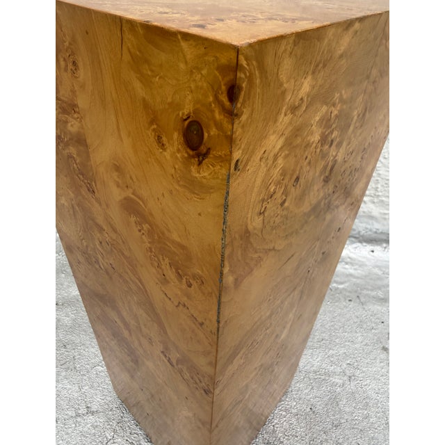 Burl Pedestal Display Column Milo Baughman Style Mid Century Modern For Sale - Image 9 of 14