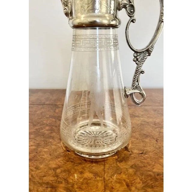 Victorian Glass and Silver Plated Claret Jug, 1860s For Sale - Image 4 of 10