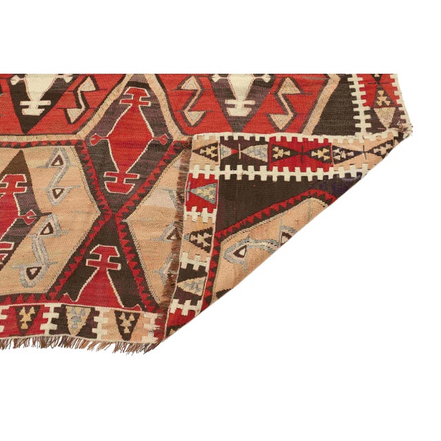 Mid 20th Century Vintage Turkish Kilim Rug For Sale - Image 5 of 7