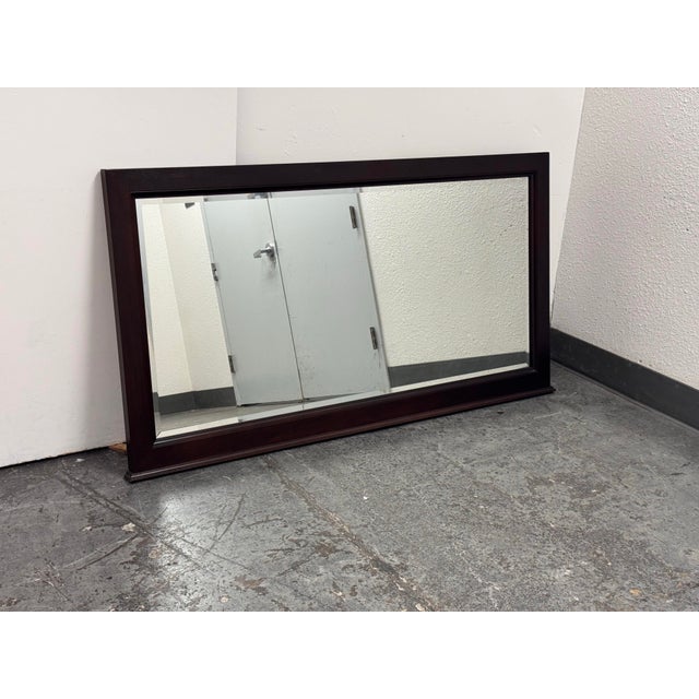2010s Restoration Hardware Michaels Furniture Beveled Wood Mirror For Sale - Image 5 of 12