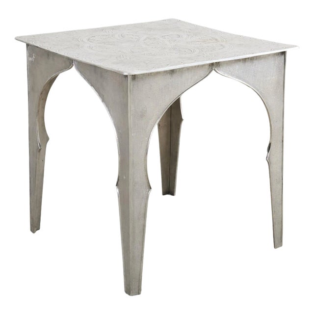 Moorish Middle Eastern Metal Etched Moroccan Center Table For Sale