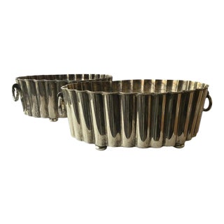 Pair of Silver Plate Classical Planters For Sale