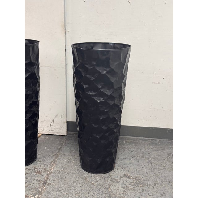 Vintage Hammered Planters, Pair For Sale In San Francisco - Image 6 of 12